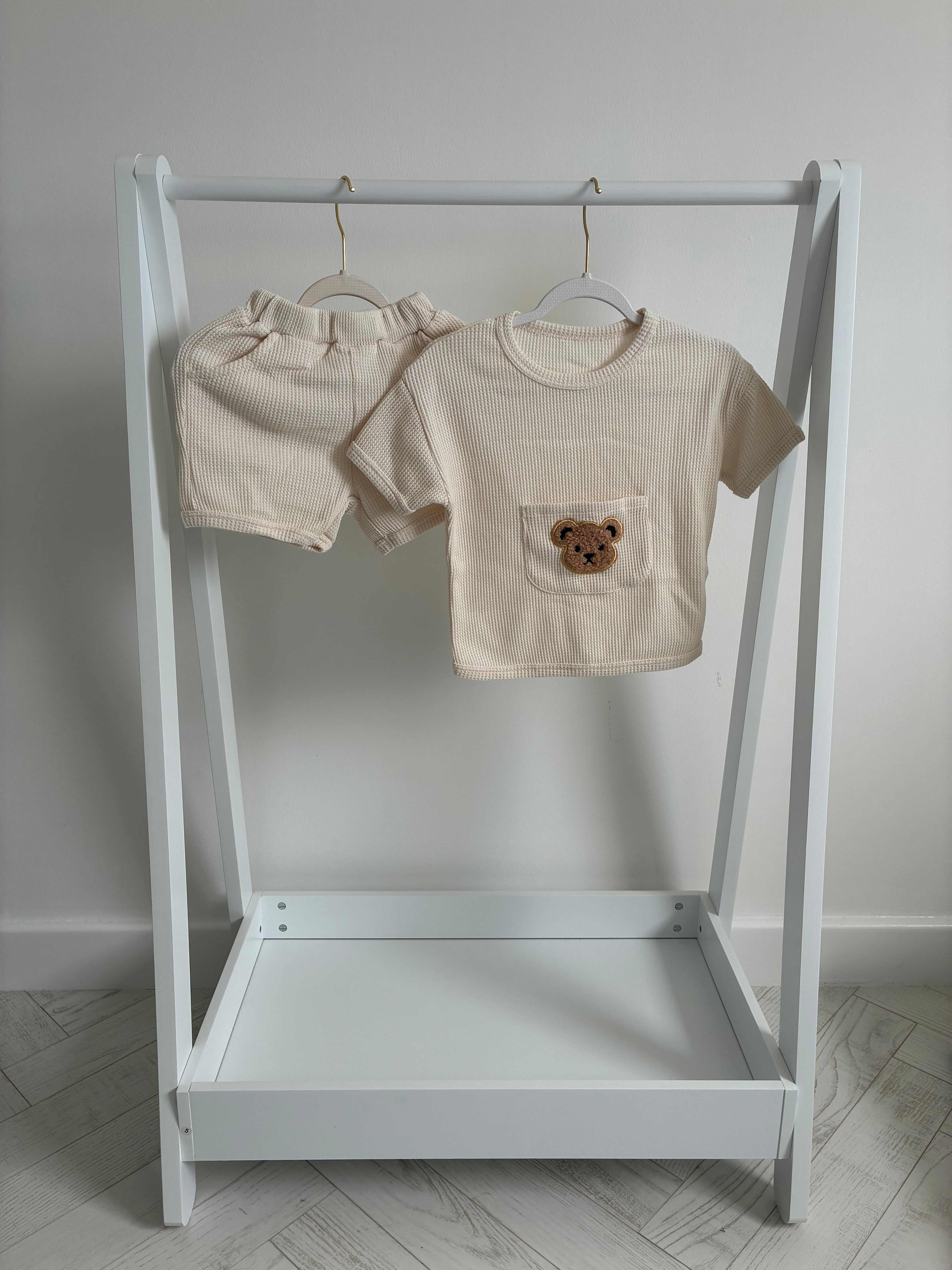 Waffle T-shirt and Shorts Bear Set