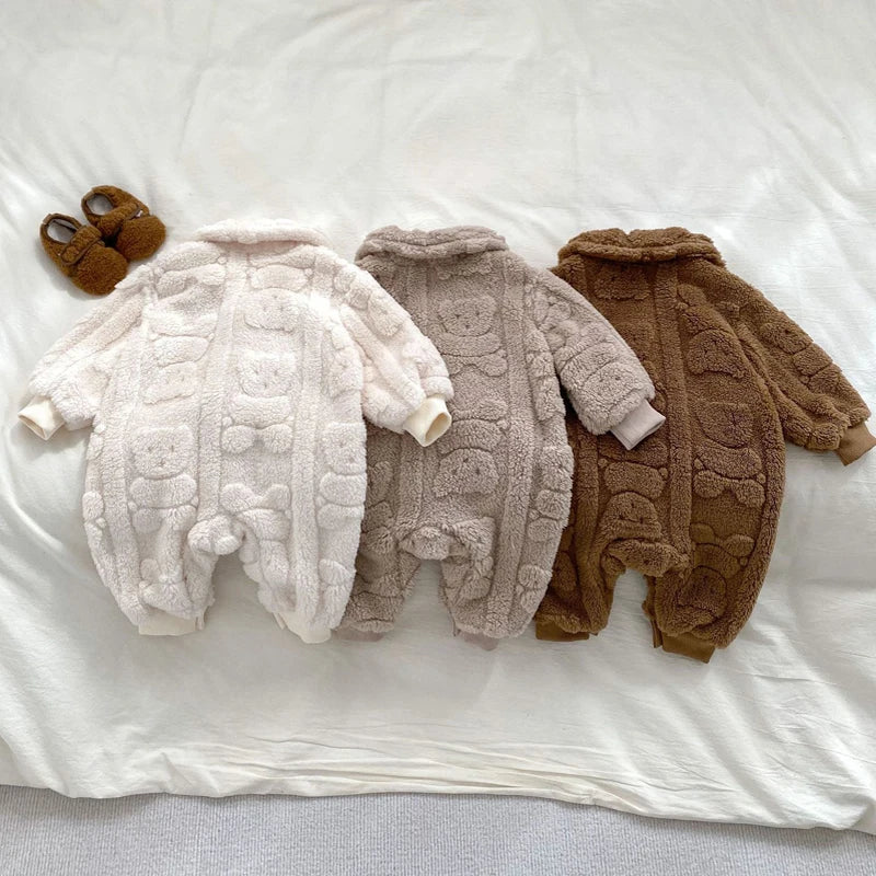 Thick Fur Bear Lining Fluffy Romper