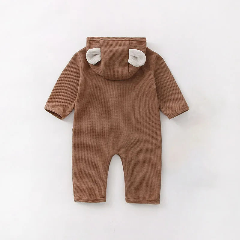 Bear Knitted Waffle Playsuit