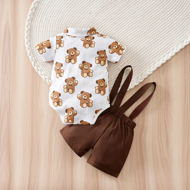 Bear Print Summer Toddler Outfit