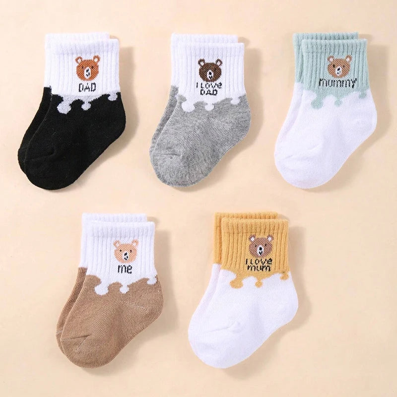 5 Pairs Low Cut Baby Socks