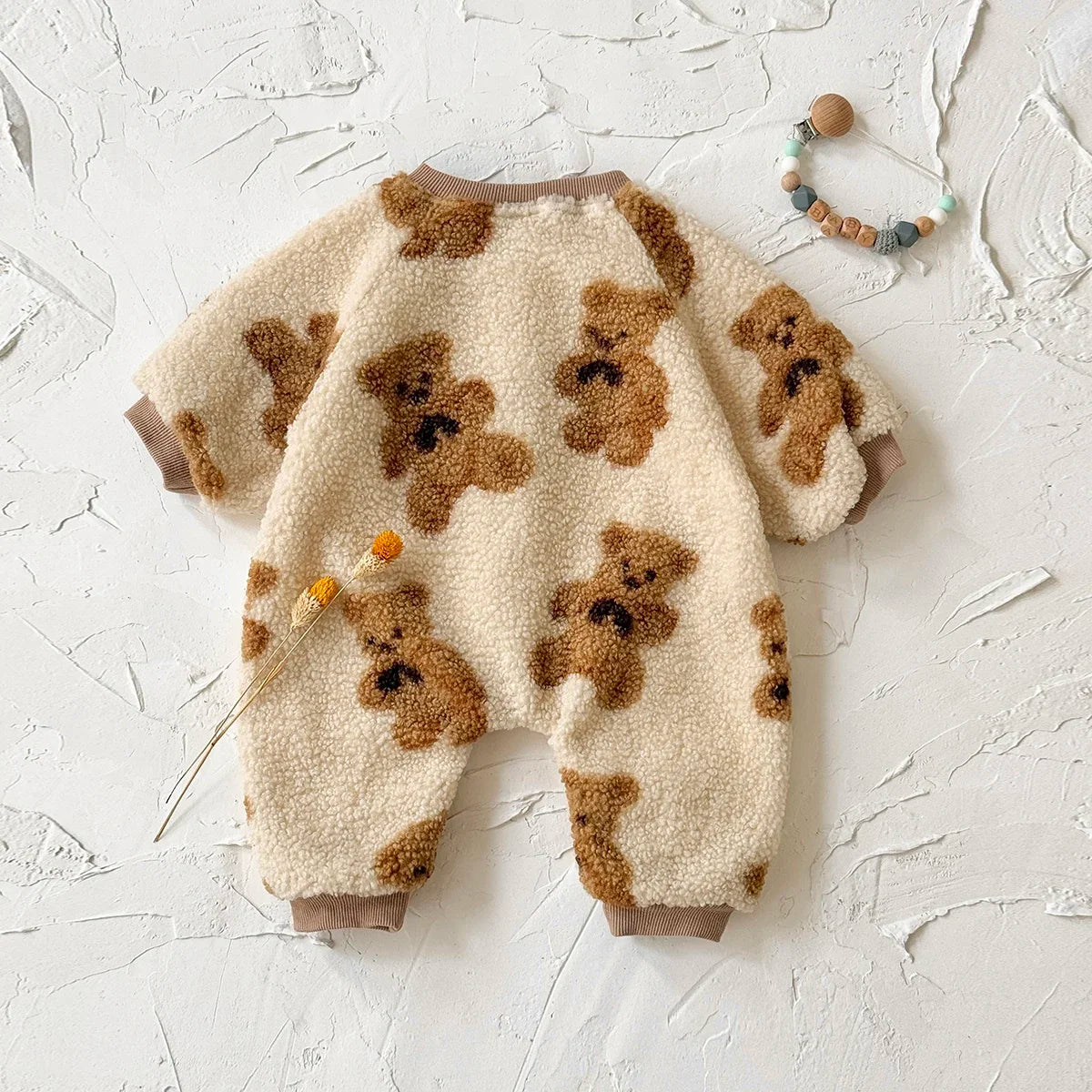 Teddy Bear Fleece Romper