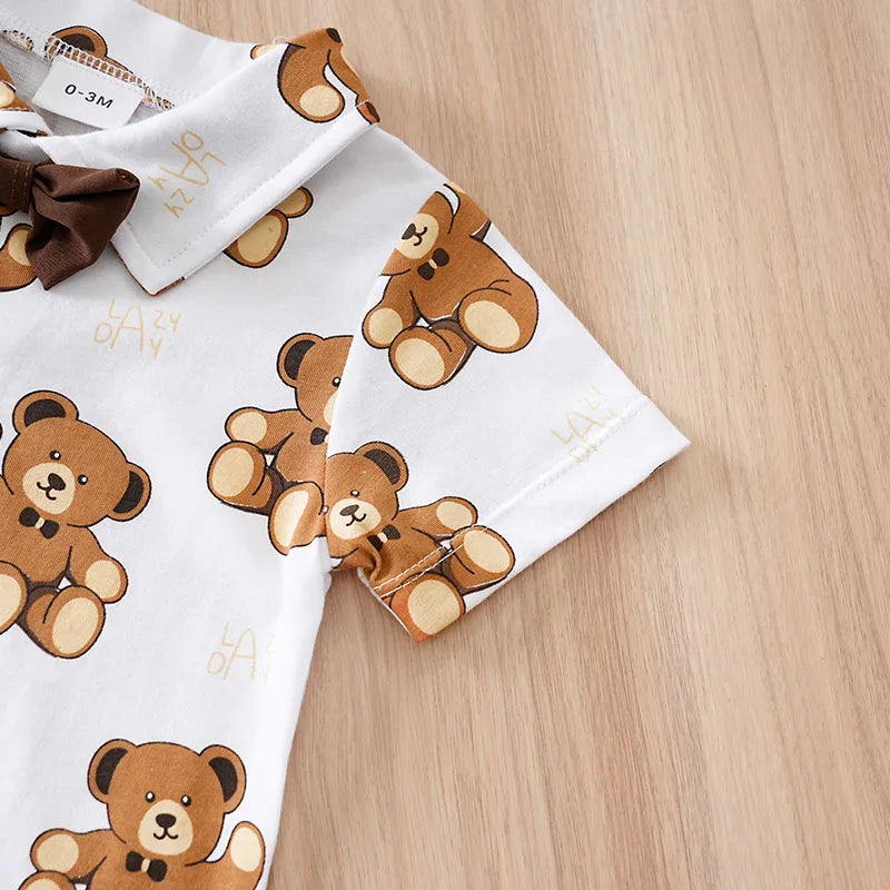 Bear Print Summer Toddler Outfit
