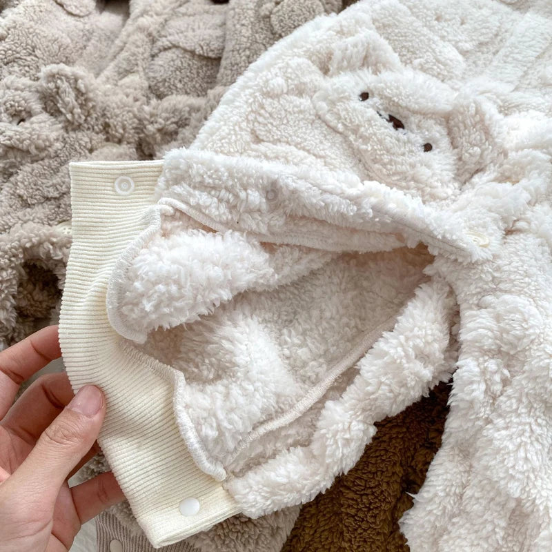 Thick Fur Bear Lining Fluffy Romper