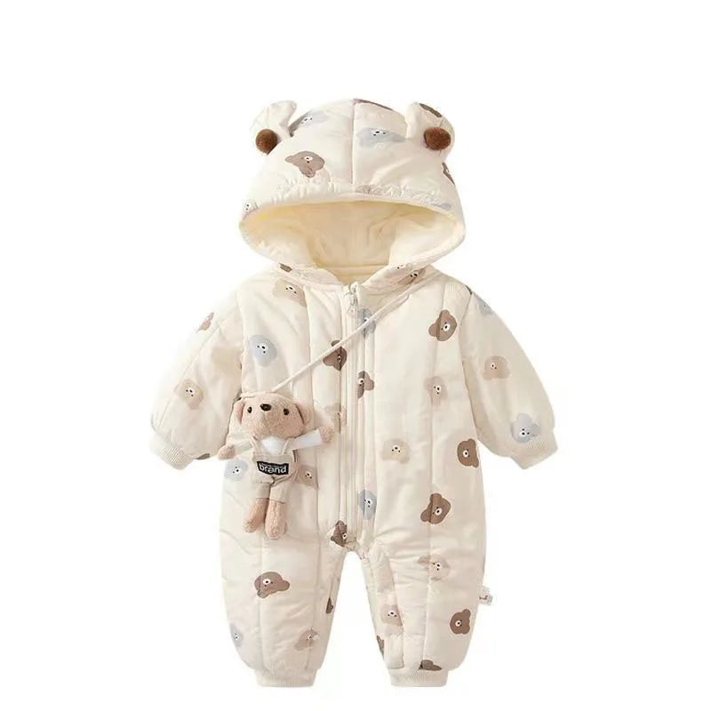 Happy Teddy Bear Puffer Snowsuit