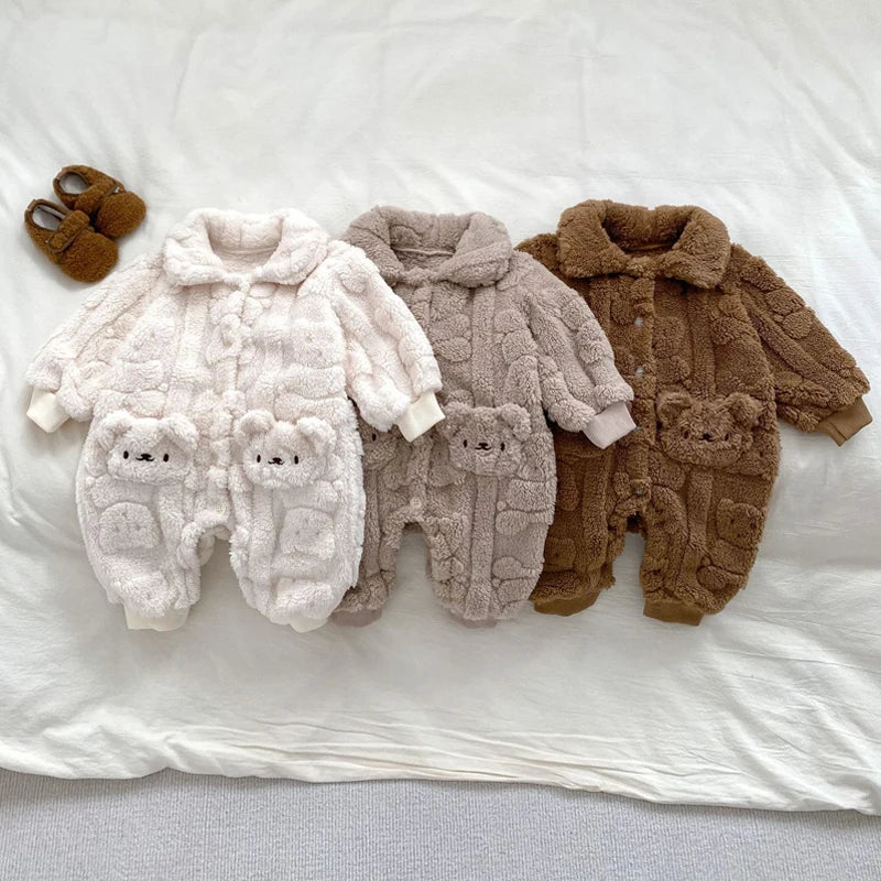 Thick Fur Bear Lining Fluffy Romper