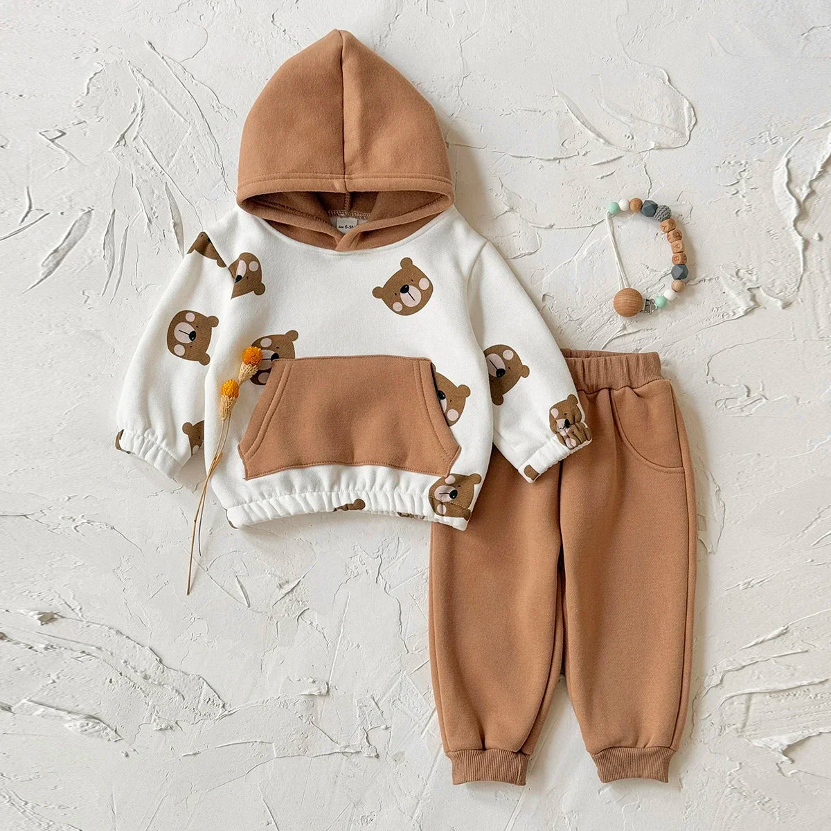 Bear Print 2-Piece Jogger Set