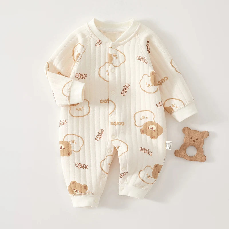 Thickened Bear Print Romper