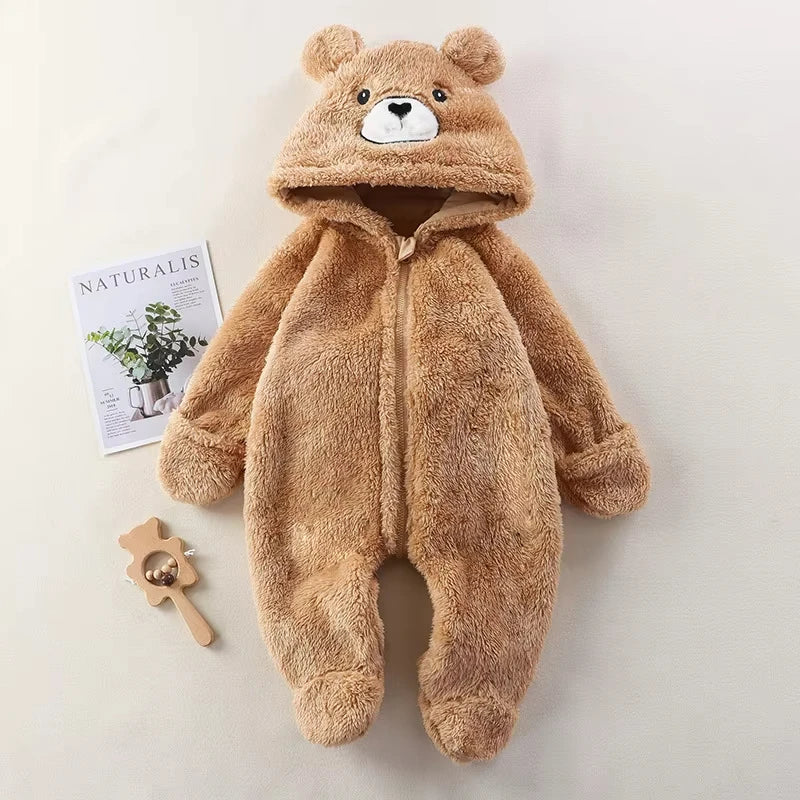 Winter Fleece Bear Romper