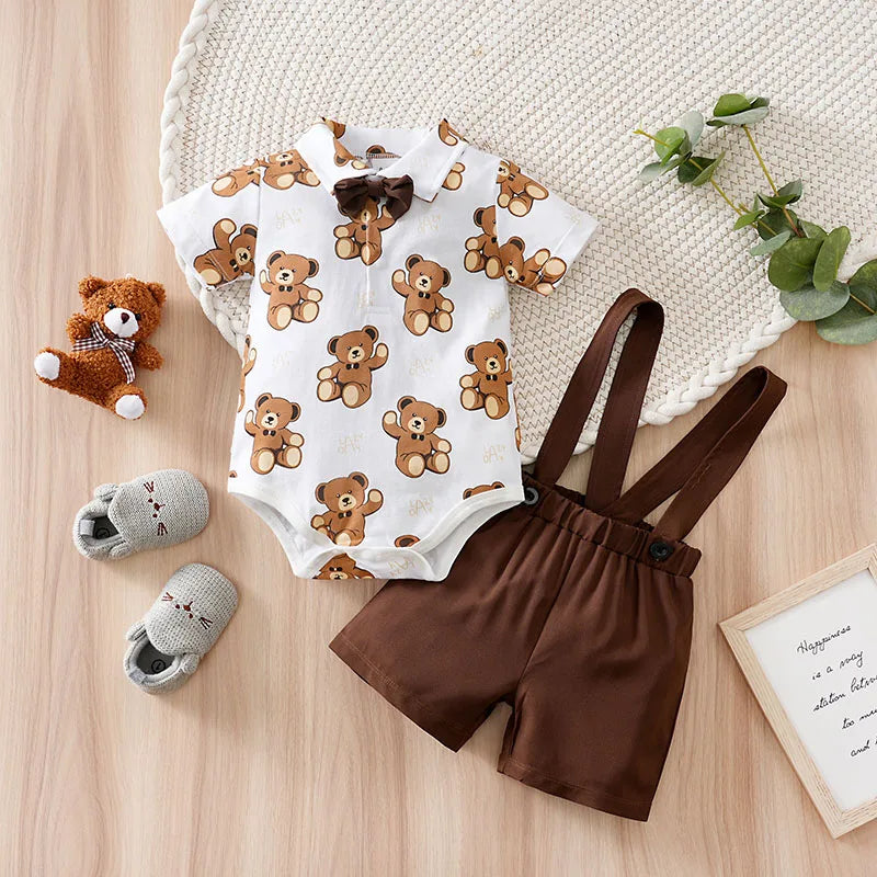 Bear Print Summer Toddler Outfit