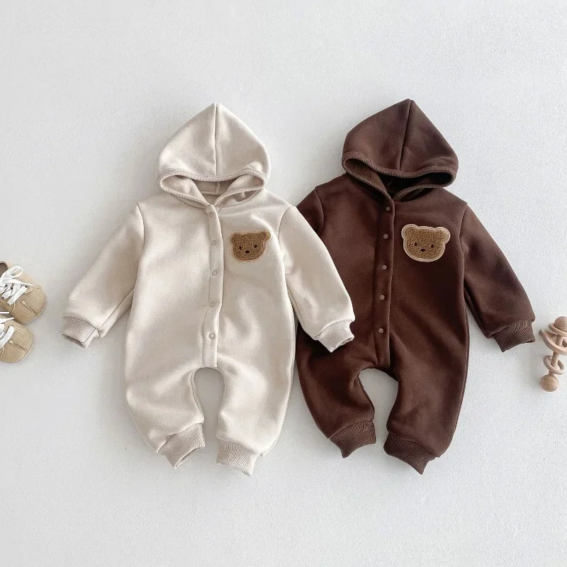 Plush Bear Hooded Playsuit
