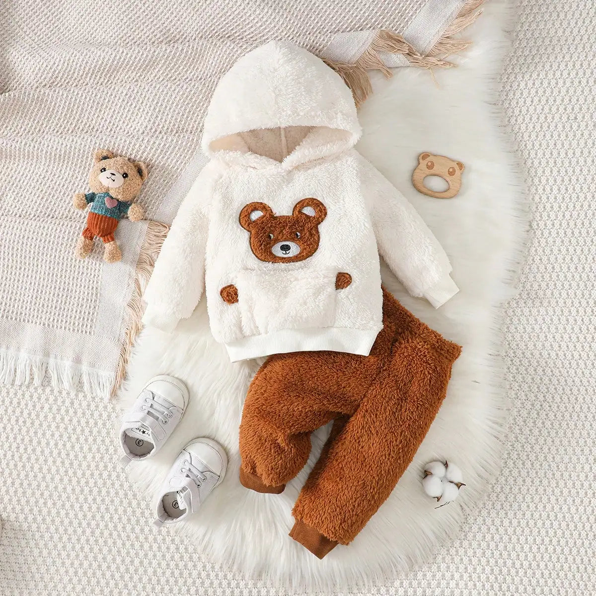 Bear Face Cosy Tracksuit with Hood