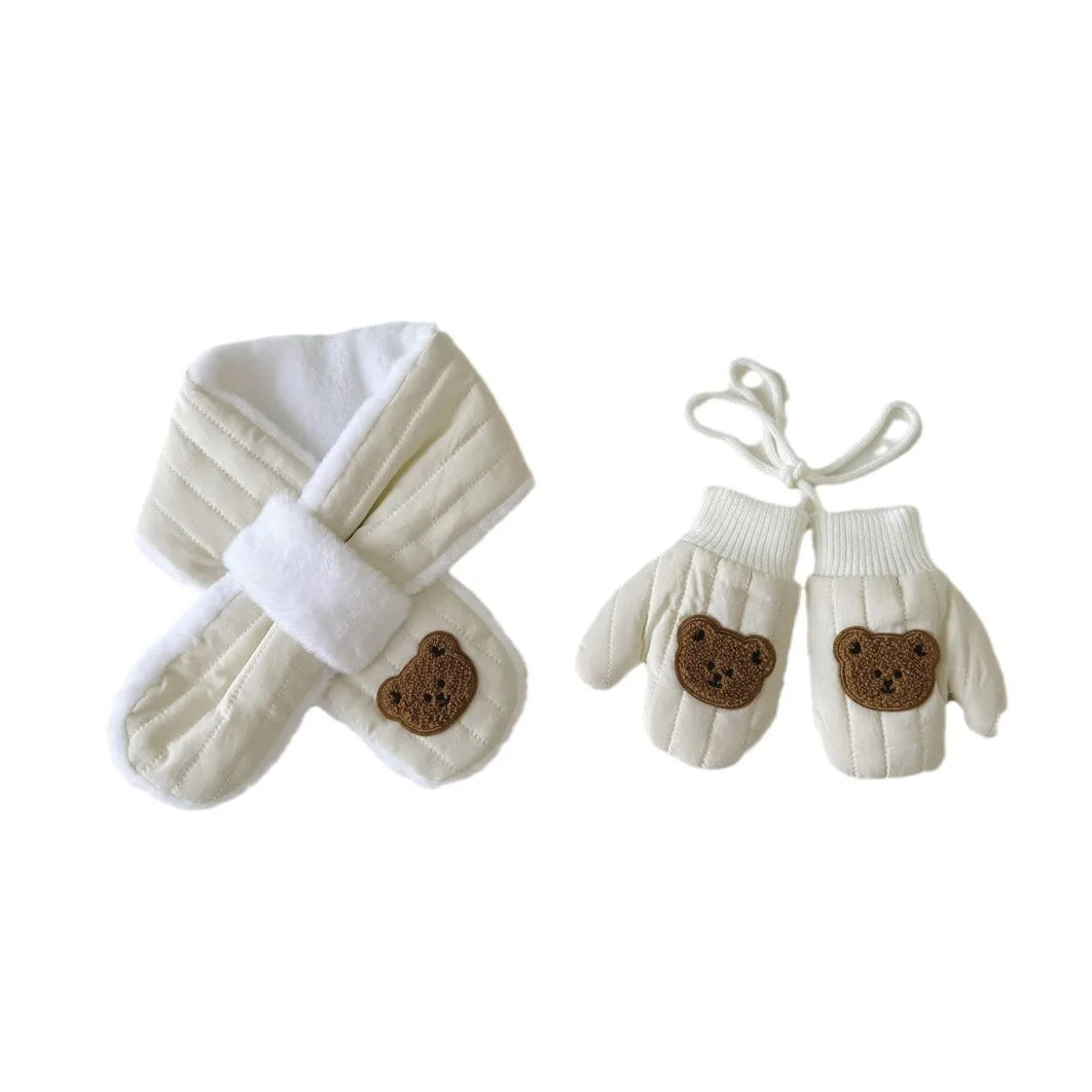 Cute Bear Gloves & Scarf