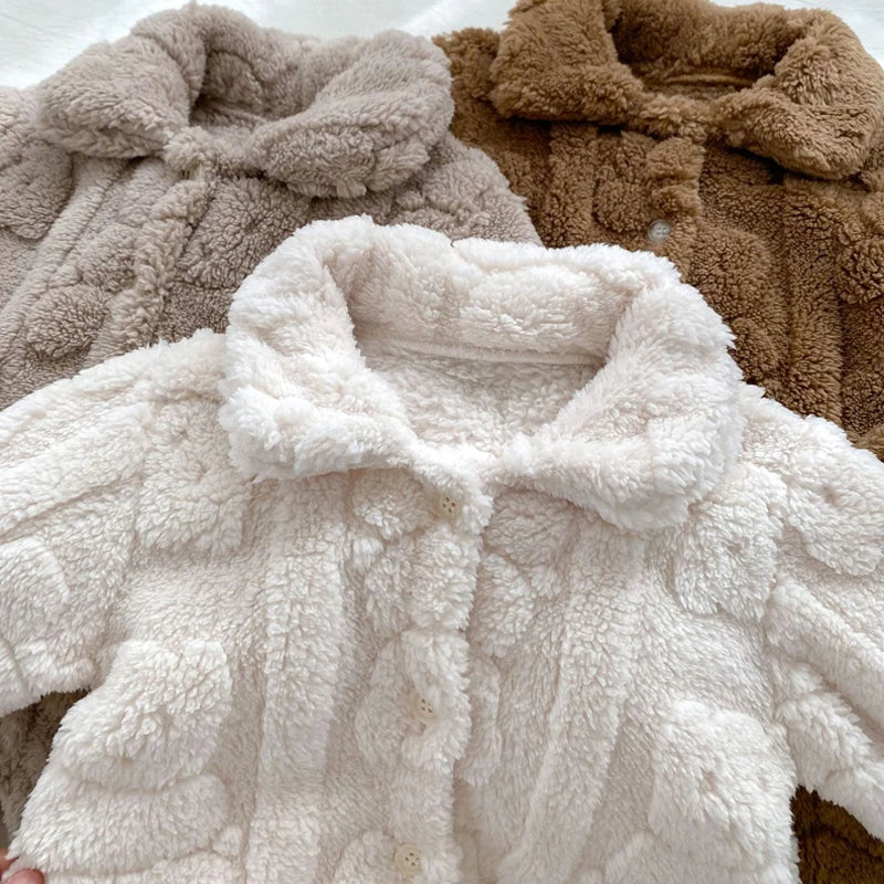 Thick Fur Bear Lining Fluffy Romper