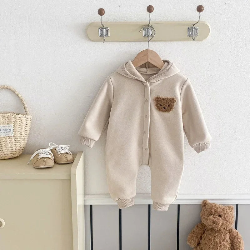 Plush Bear Hooded Playsuit