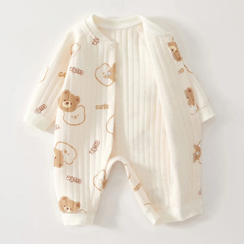 Thickened Bear Print Romper