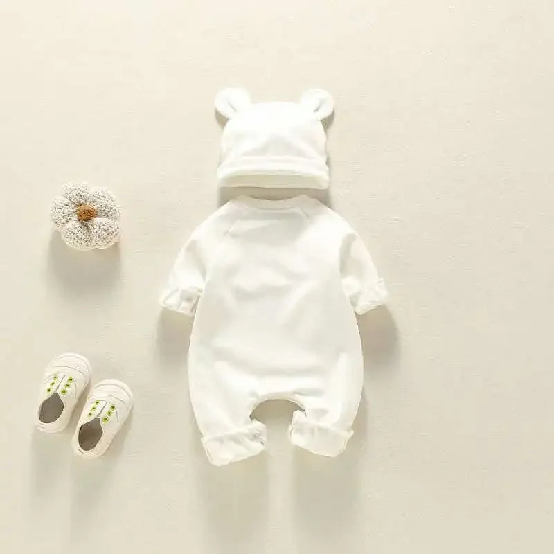 Bear Patch Romper with Hat
