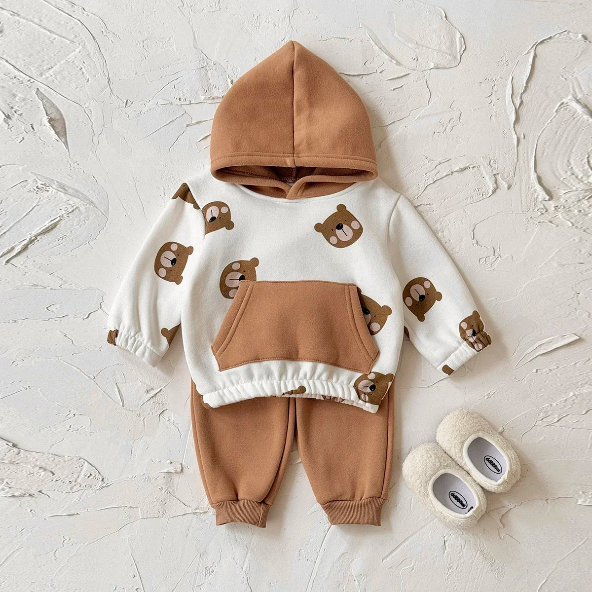 Bear Print 2-Piece Jogger Set