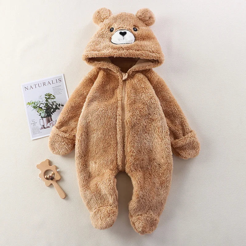 Winter Fleece Bear Romper