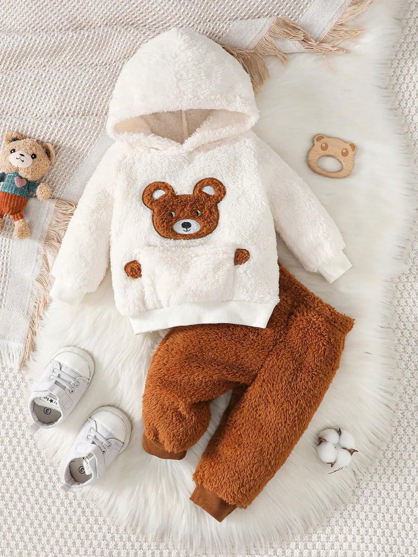 Bear Face Cosy Tracksuit with Hood