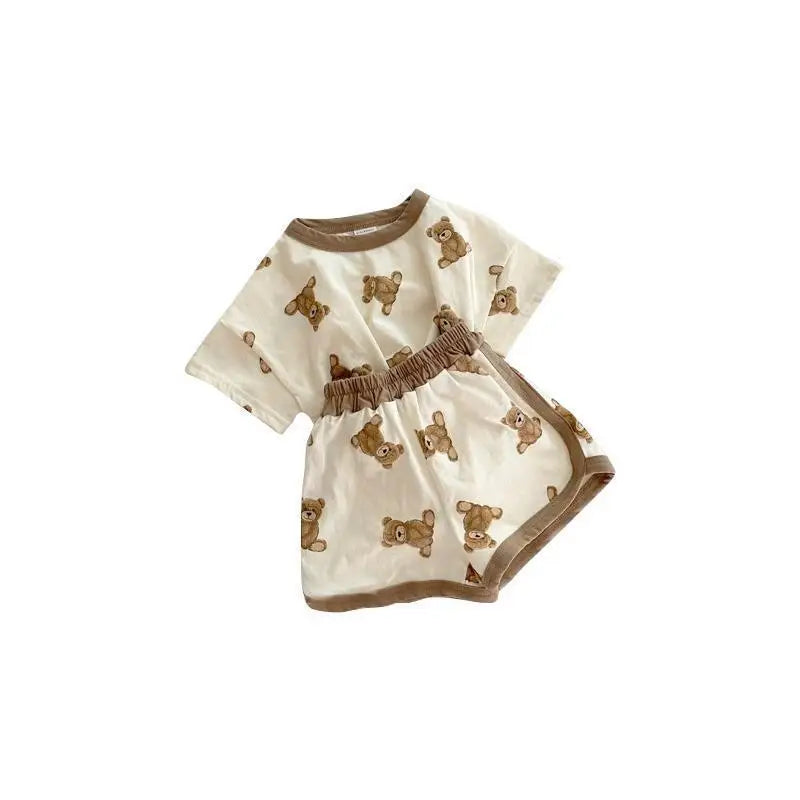 Two-Piece Bear Print Baby Outfit