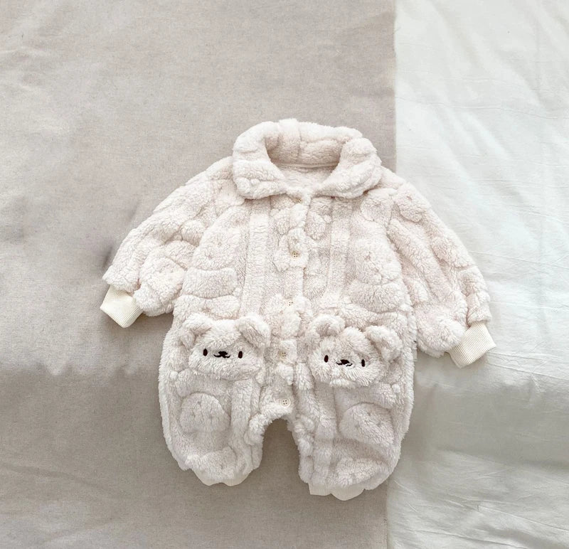 Thick Fur Bear Lining Fluffy Romper