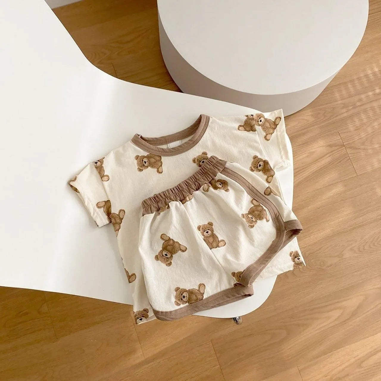 Two-Piece Bear Print Baby Outfit